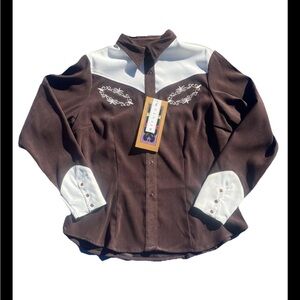 Vintage with tags Studio West Women's Western Shirt Embroidered pearl snaps Larg